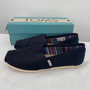 TOMS in Box Black Canvas Alpargata Slip-on - Womens Size 9
